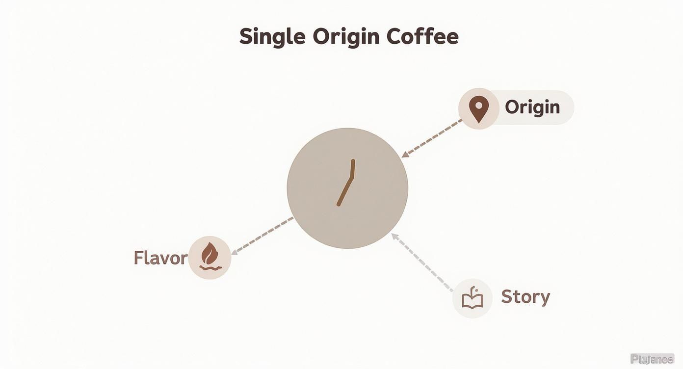 Infographic about single origin coffee