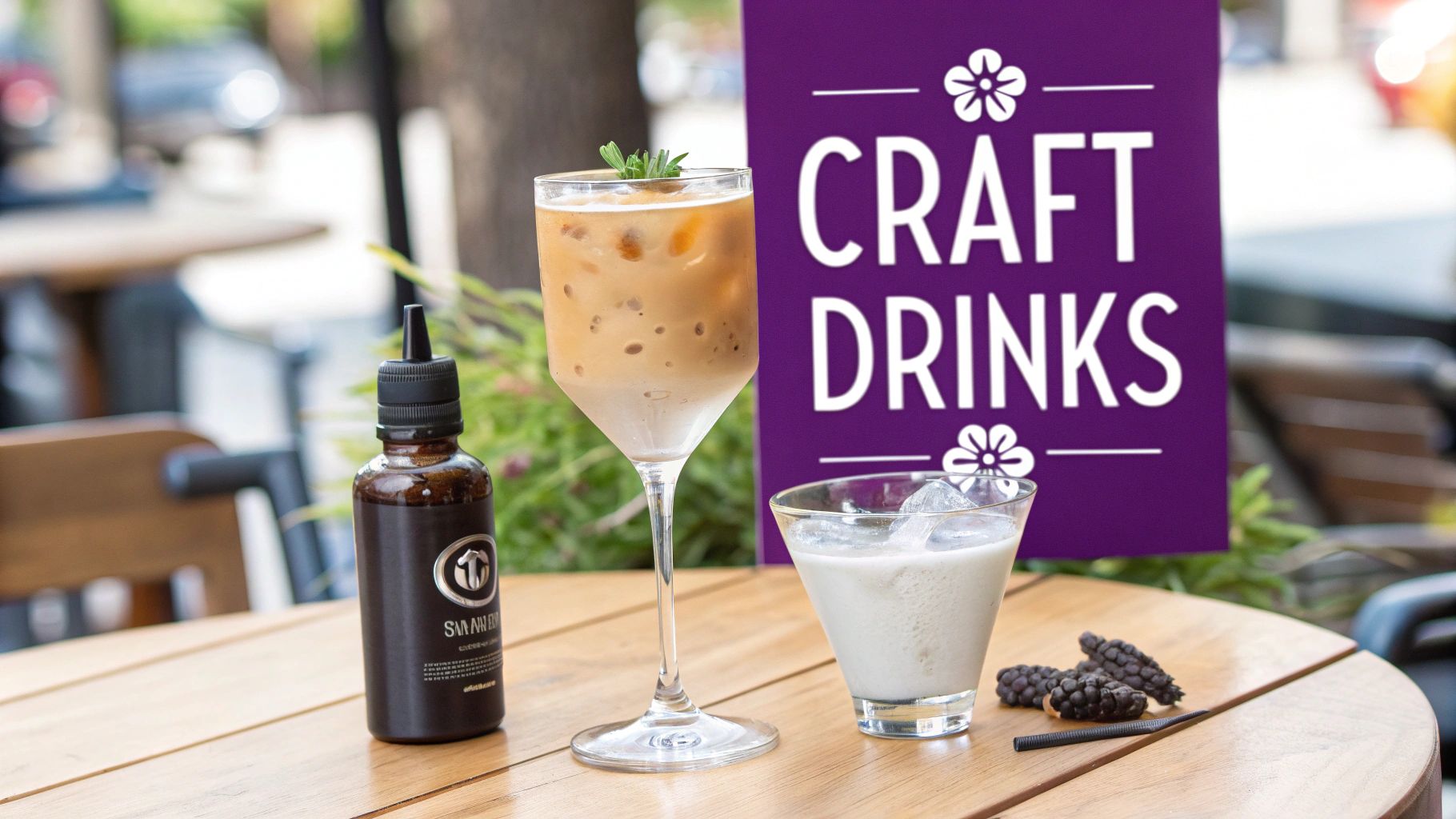 A glass of iced coffee made from concentrate.