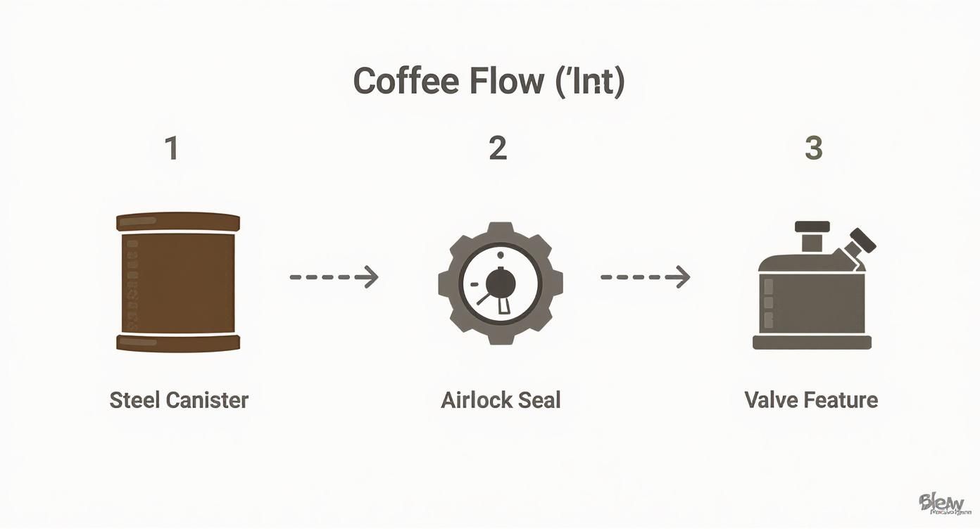 Infographic about how to store coffee beans