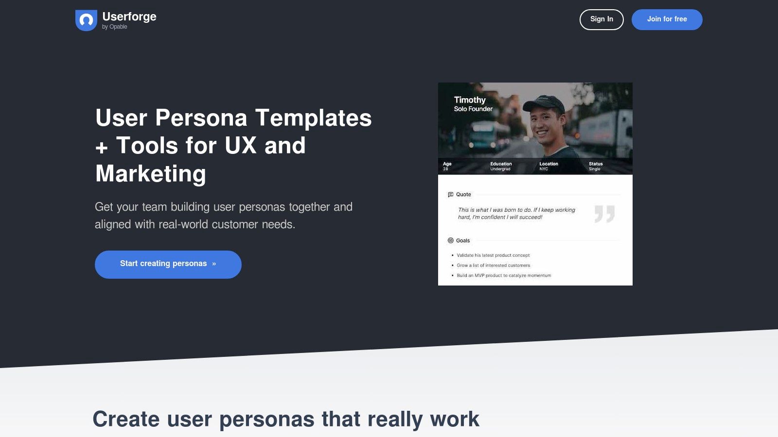 UserForge Persona Creator