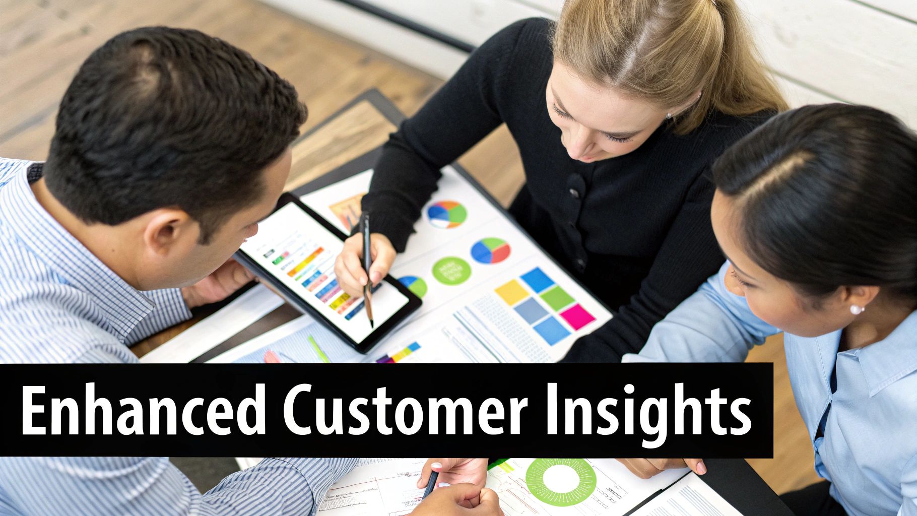 A split image showing a frustrated sales rep with cluttered data on one side and a confident sales rep with clean, enriched data on the other.