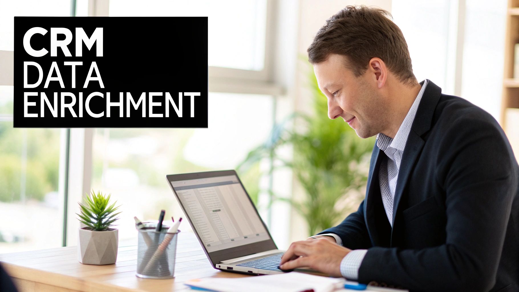 A visual representation of data flowing into a central CRM system, enriching customer profiles.