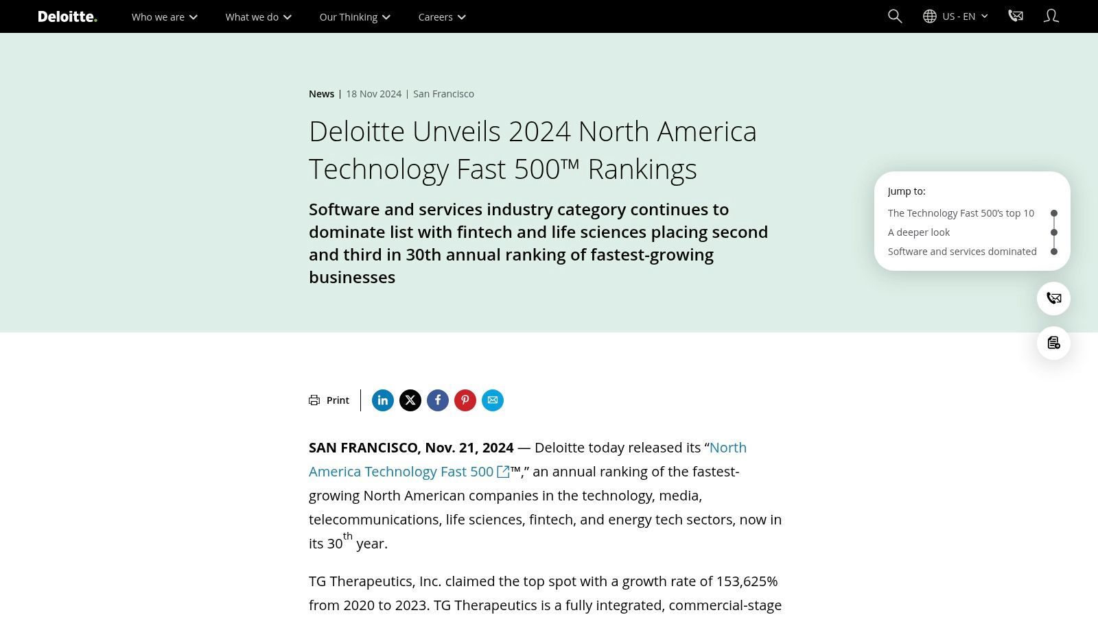 Deloitte Technology Fast 500 (North America)