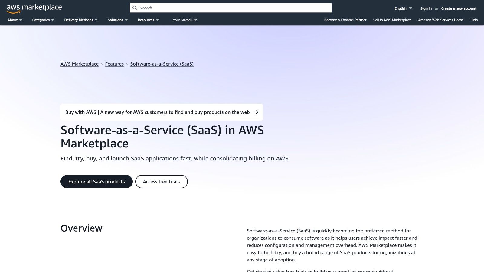 AWS Marketplace – SaaS