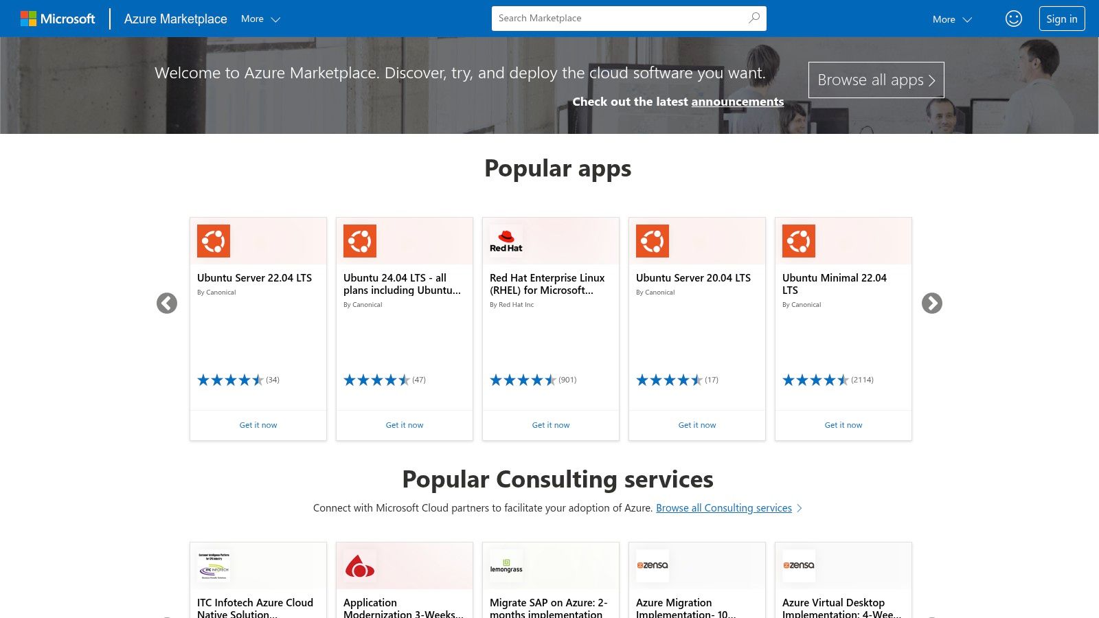 Microsoft Azure Marketplace