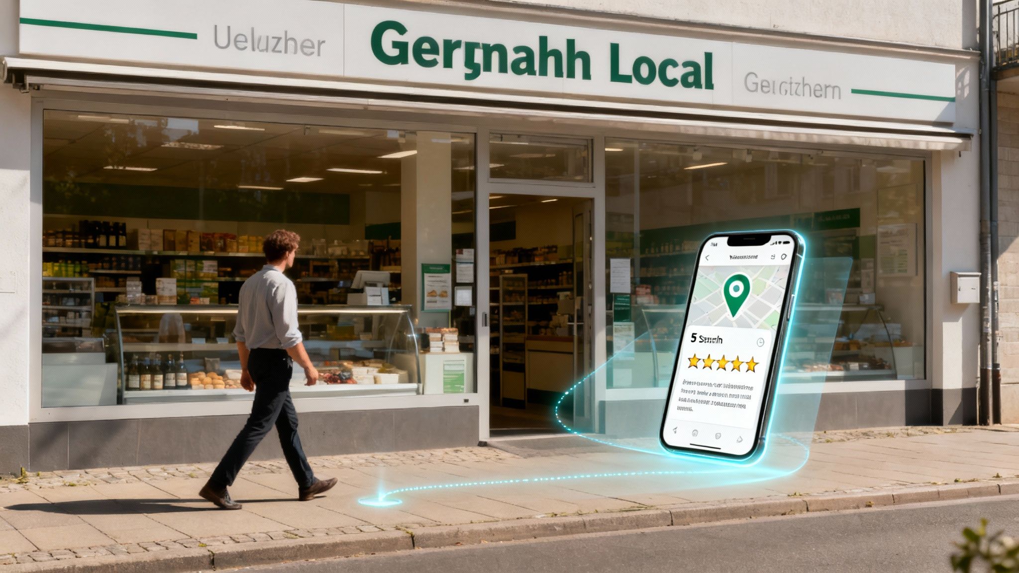 Ein Laptop mit geöffnetem Google Unternehmensprofil-Dashboard, das Analysen und Kundendaten anzeigt.