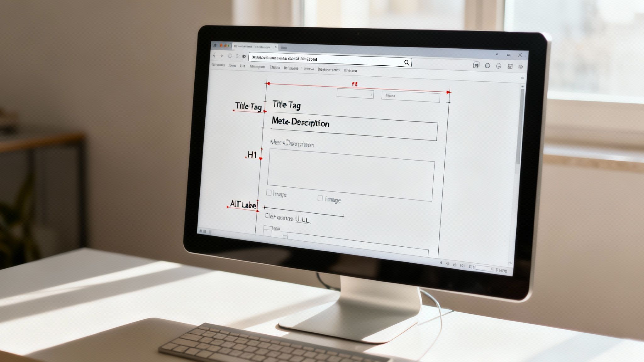 Eine Person optimiert technische SEO-Elemente auf einem Laptop
