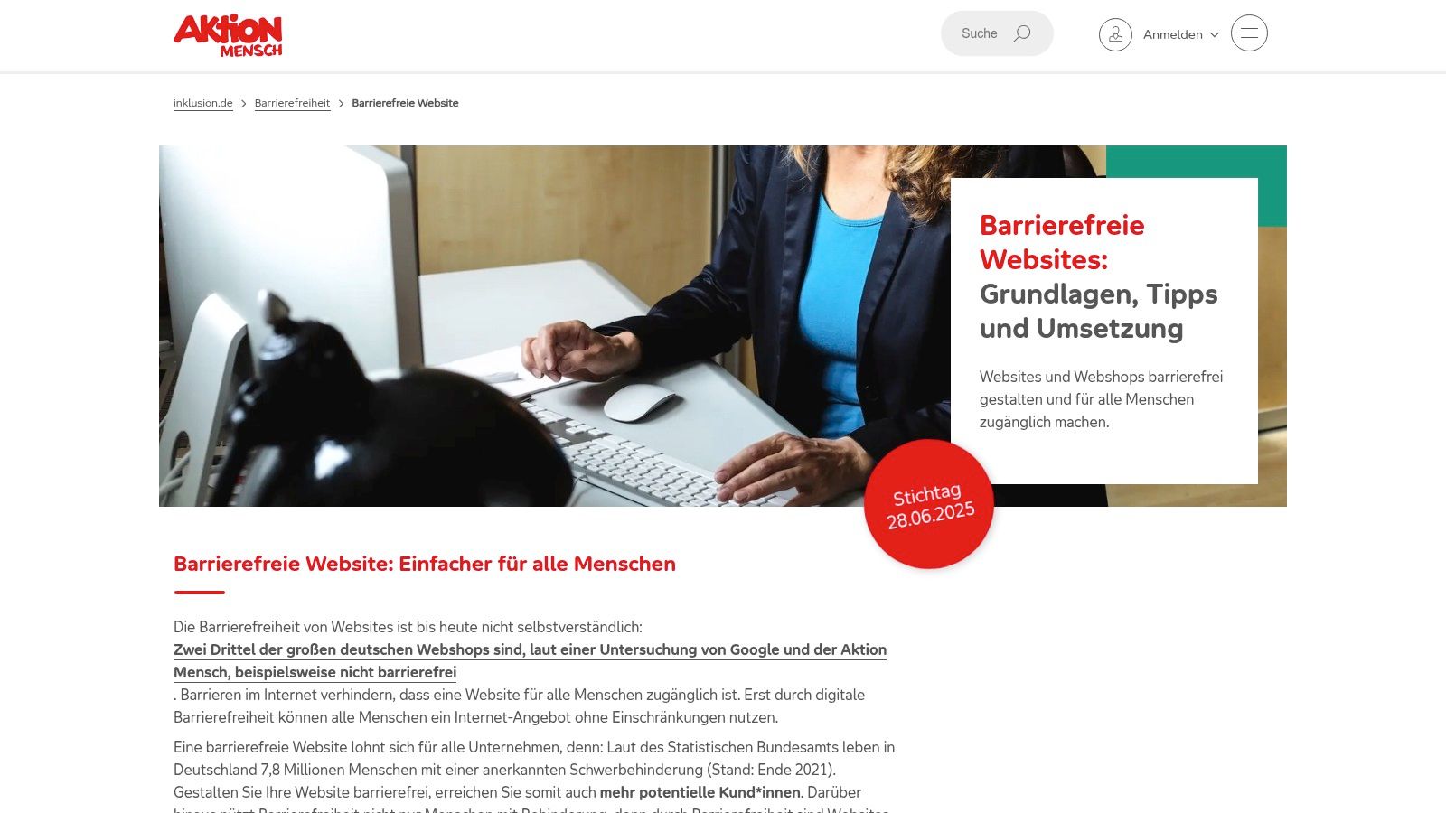 Aktion Mensch – Barrierefreie Websites