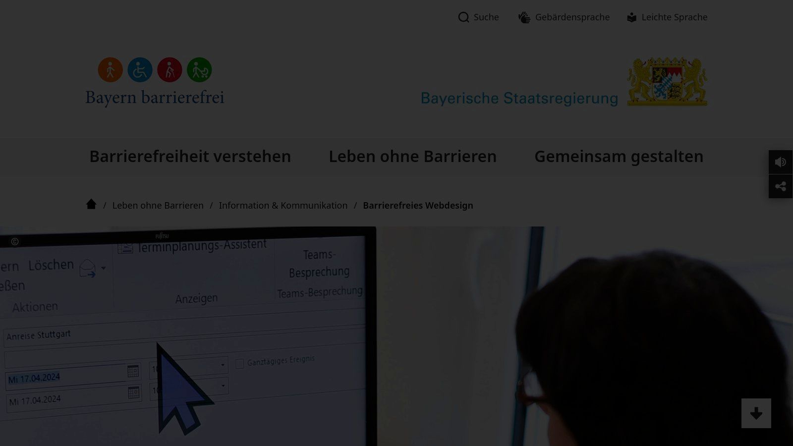 Bayern Barrierefrei – Barrierefreies Webdesign