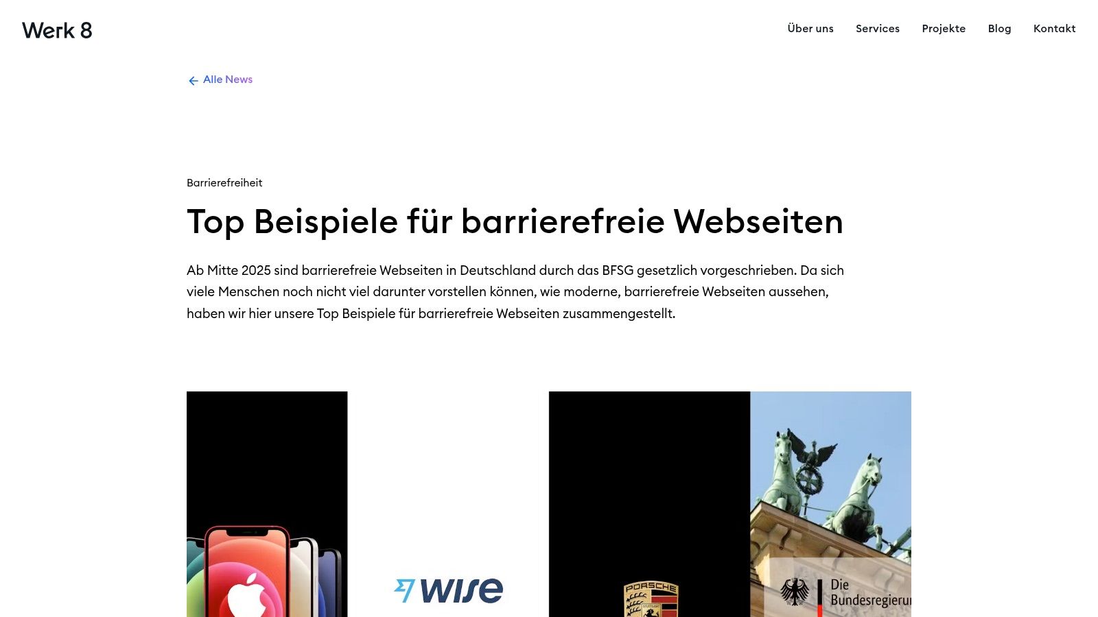Werk 8 GmbH – Top Beispiele für barrierefreie Webseiten