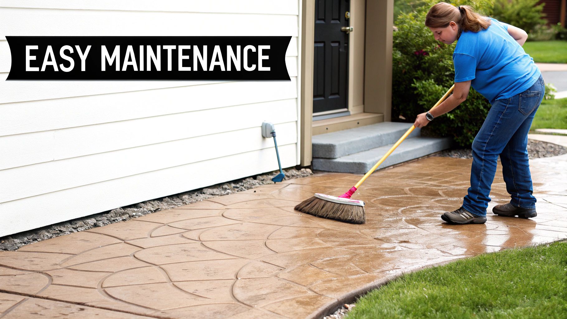 Staged Stamped Flagstone Maintenance