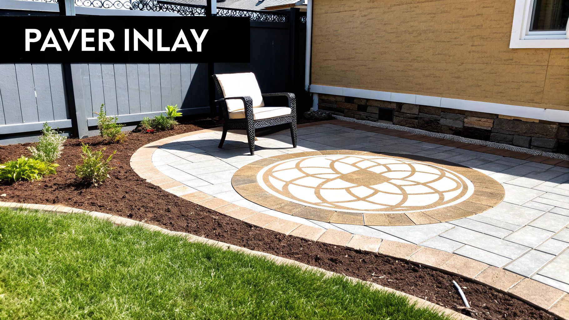 Concrete Paver Inlay Patio