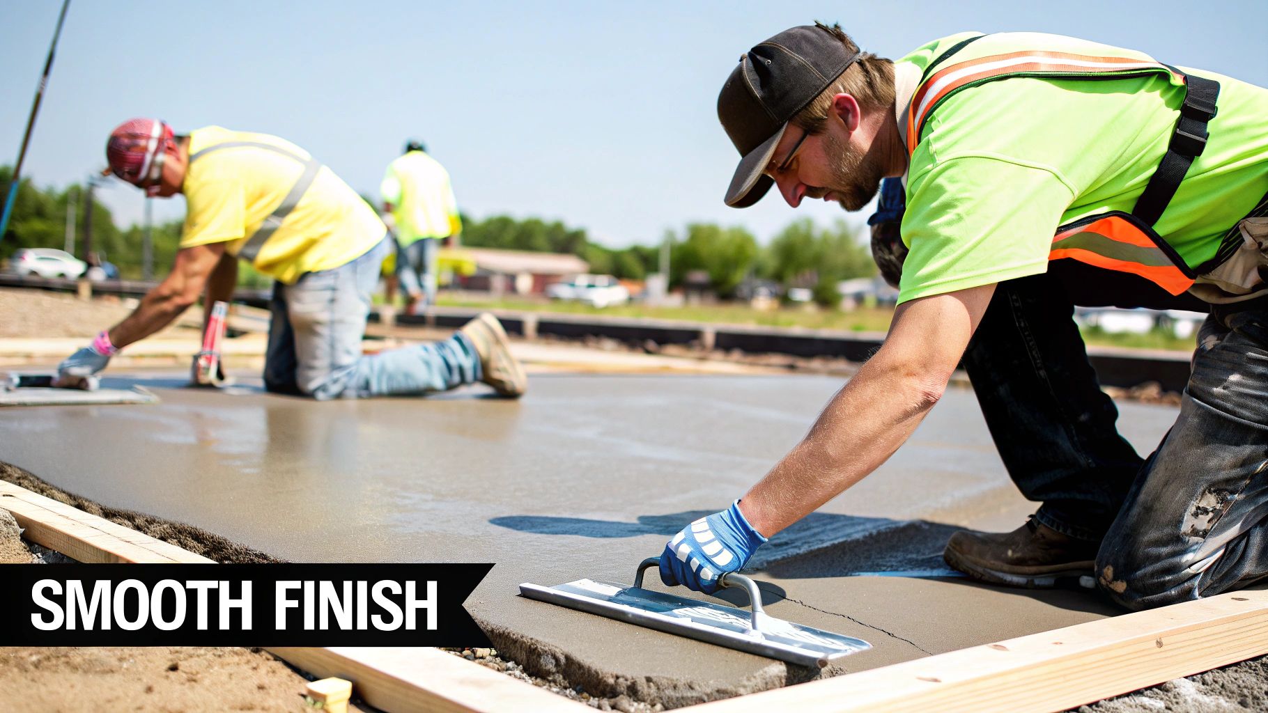 Pouring Concrete On Basketball Court