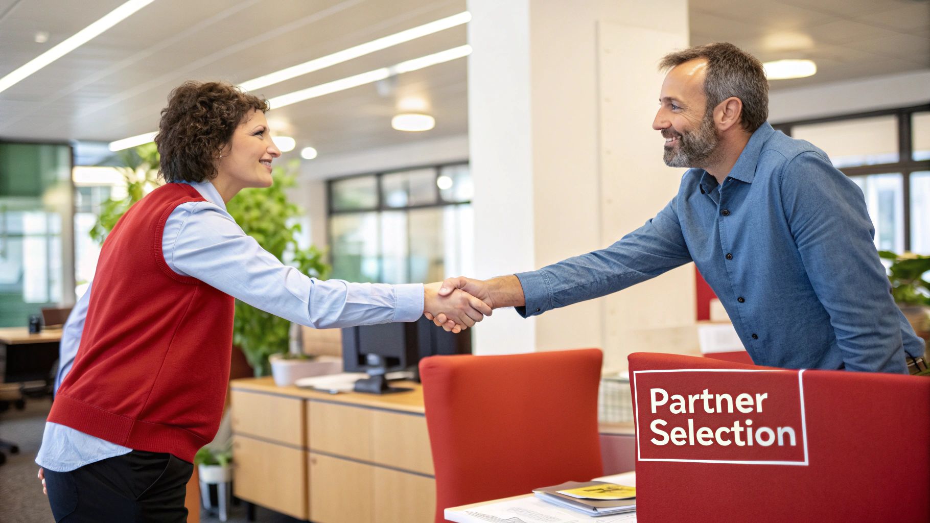 A person at a desk comparing two documents, symbolizing the choice between fulfillment partners.