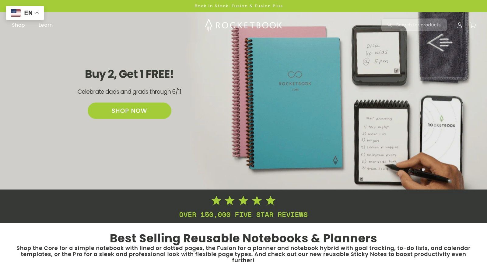 Rocketbook Fusion Smart Reusable Notebook