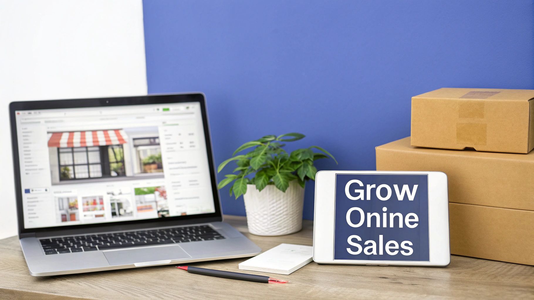 A vibrant digital illustration showing charts and graphs rising, symbolizing e-commerce growth and increased sales.