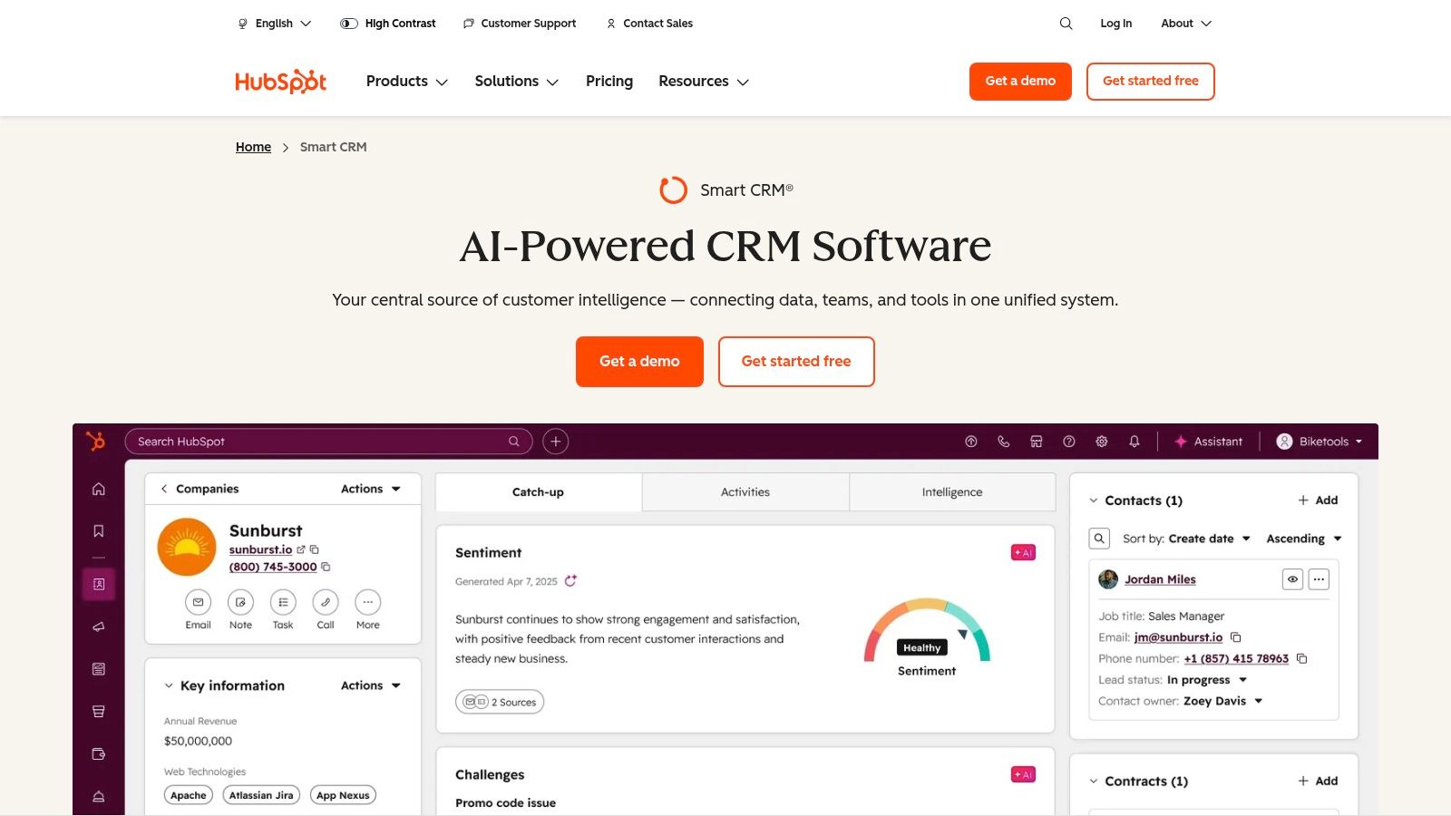 HubSpot (AI CRM and marketing/sales/service)