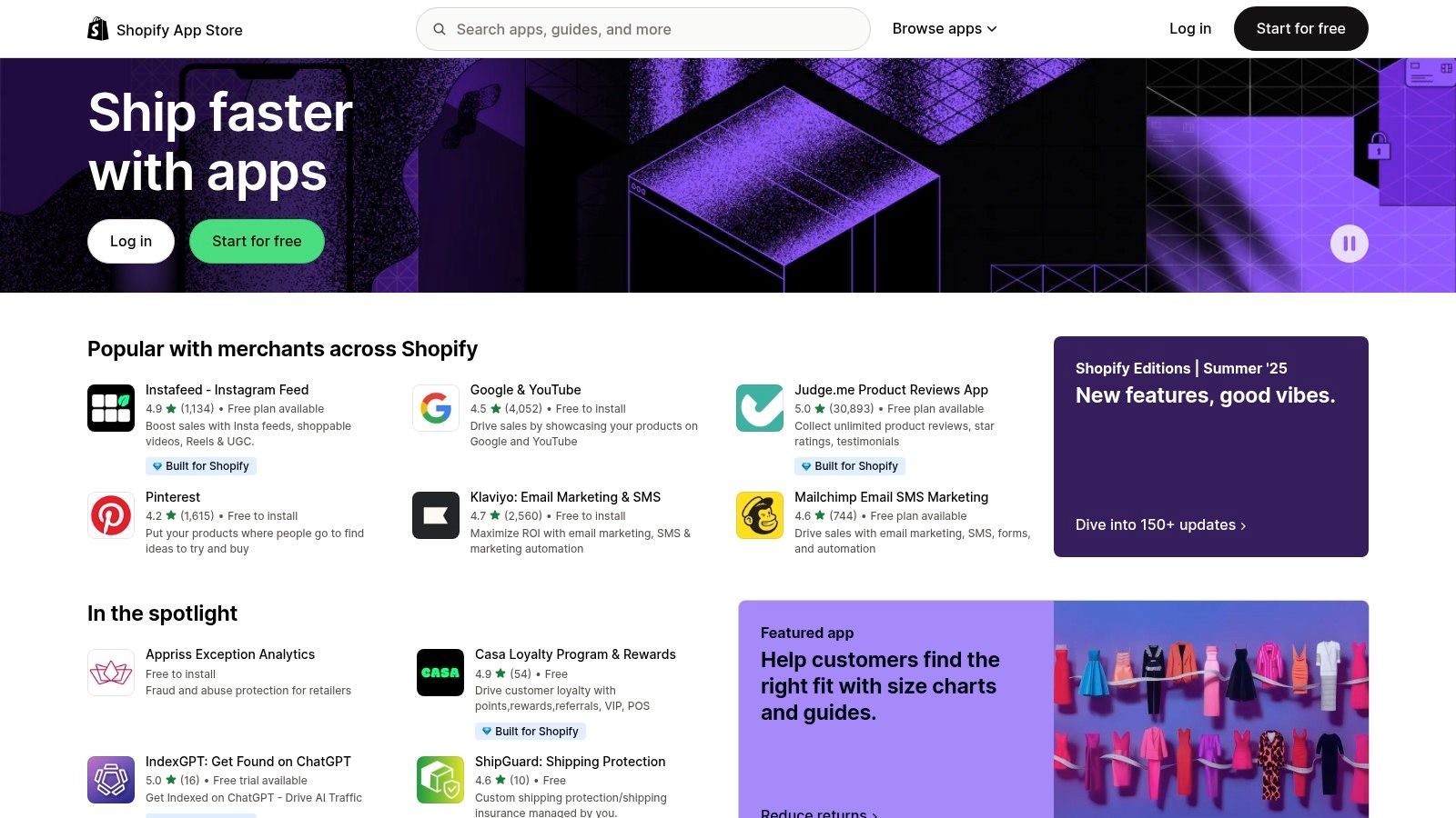 Shopify App Store (AI apps for ecommerce SMBs)