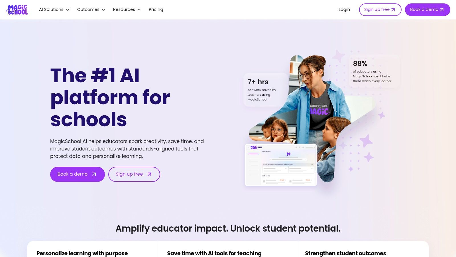 MagicSchool.ai dashboard showing various teacher tools