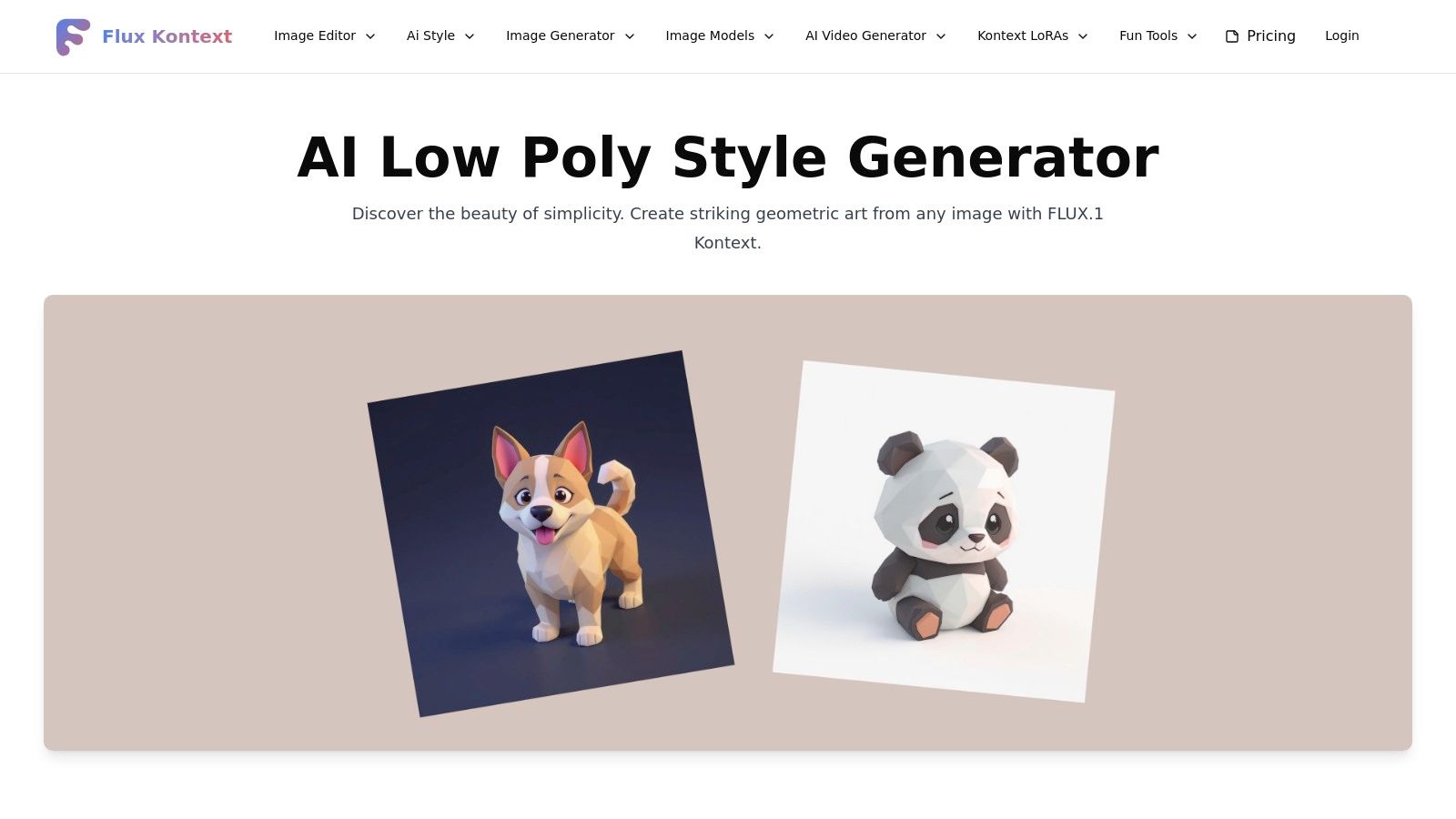 Kontext FLUX – Low‑Poly Style