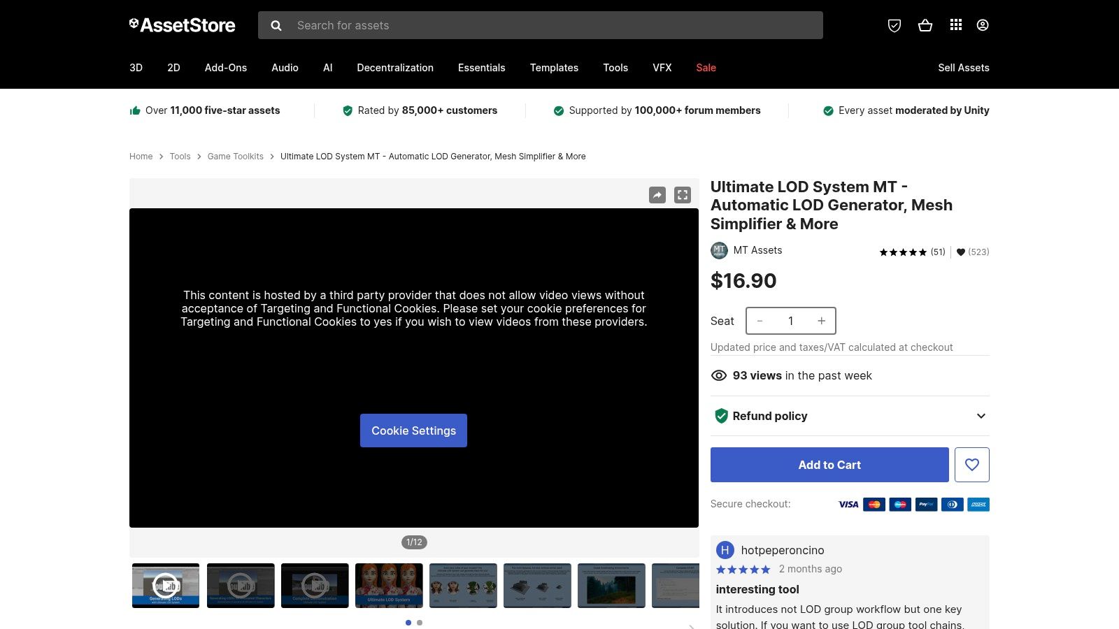 Unity Asset Store – Ultimate LOD System MT (Auto LOD & Simplifier)