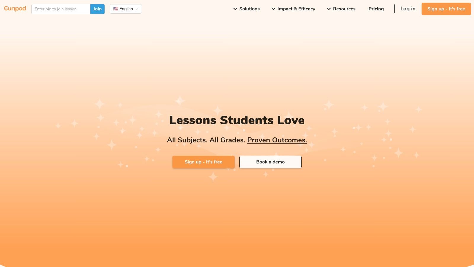 Curipod interactive lesson interface showing student engagement tools