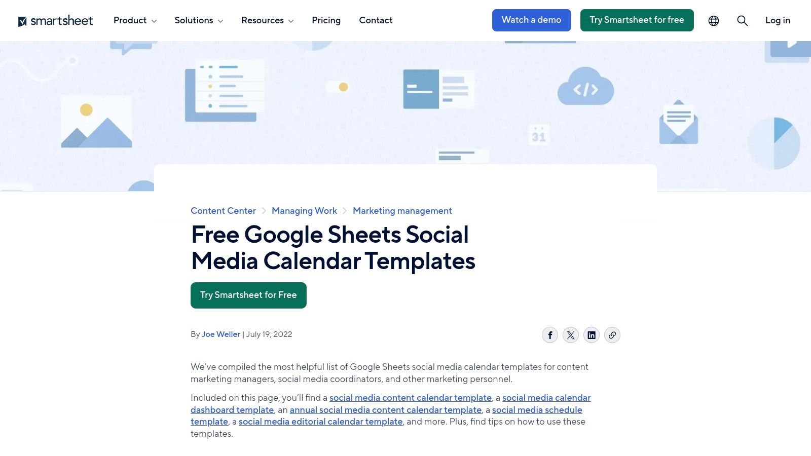 Smartsheet's Spreadsheet-First Content Calendars