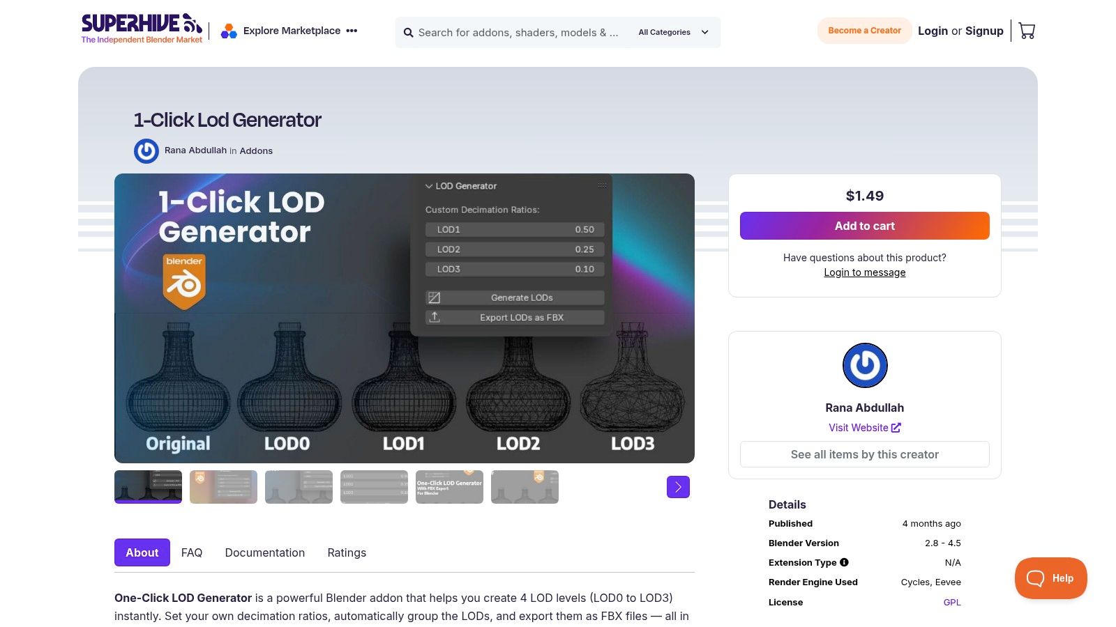 Superhive (1-Click LOD Generator Blender add-on)