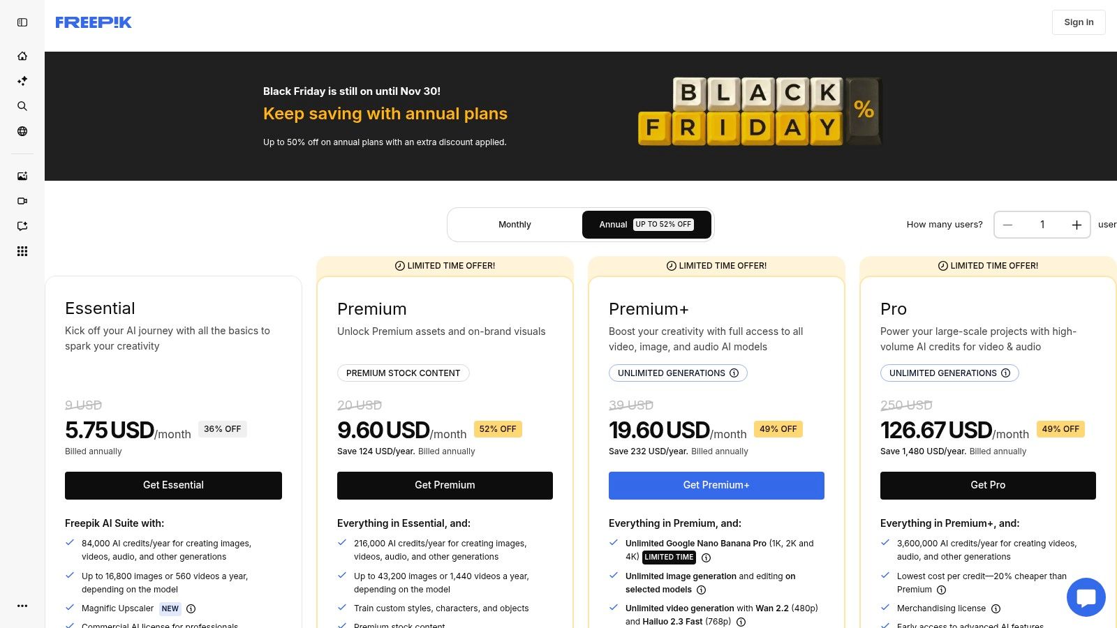 Freepik AI (Freepik’s AI tools)