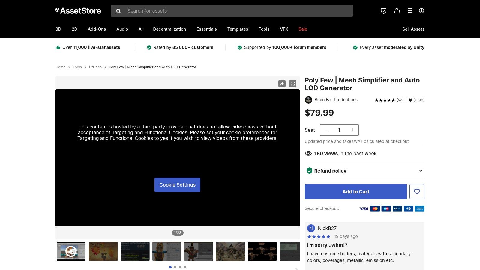 Unity Asset Store – Poly Few: Mesh Simplifier & Auto LOD