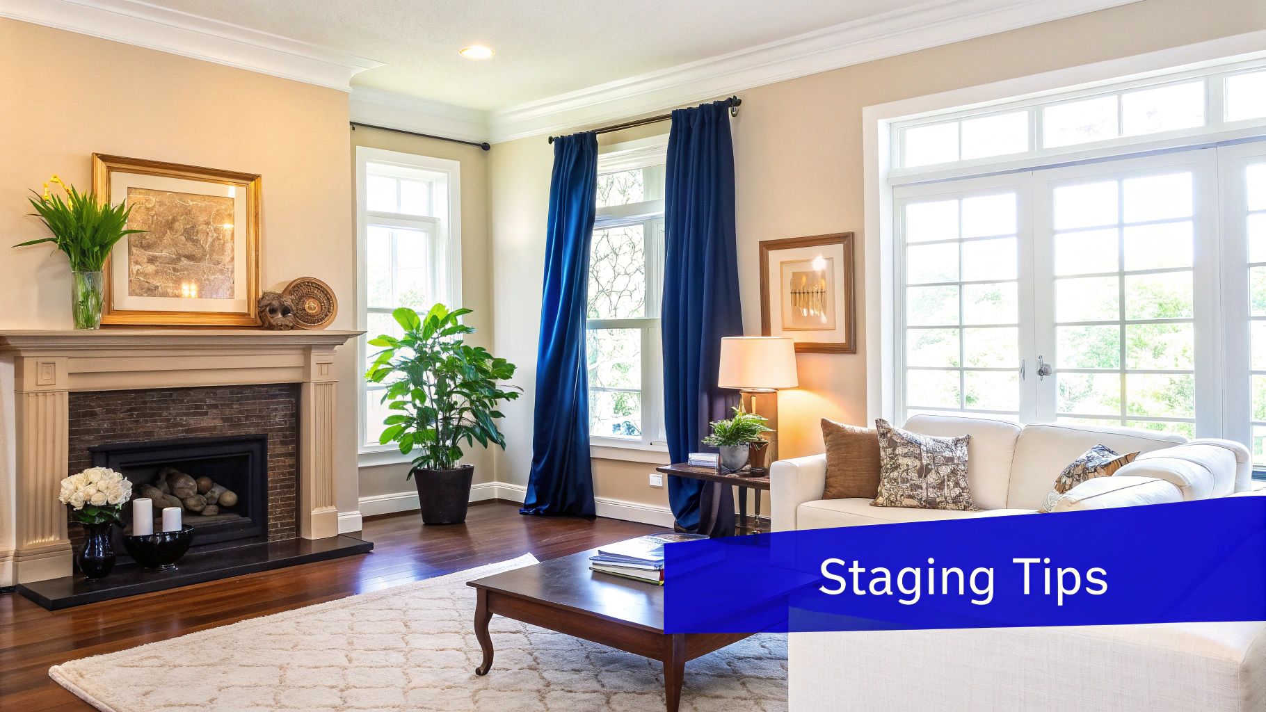 A modern Fort Lauderdale living room with large windows, professionally photographed to look bright and spacious.