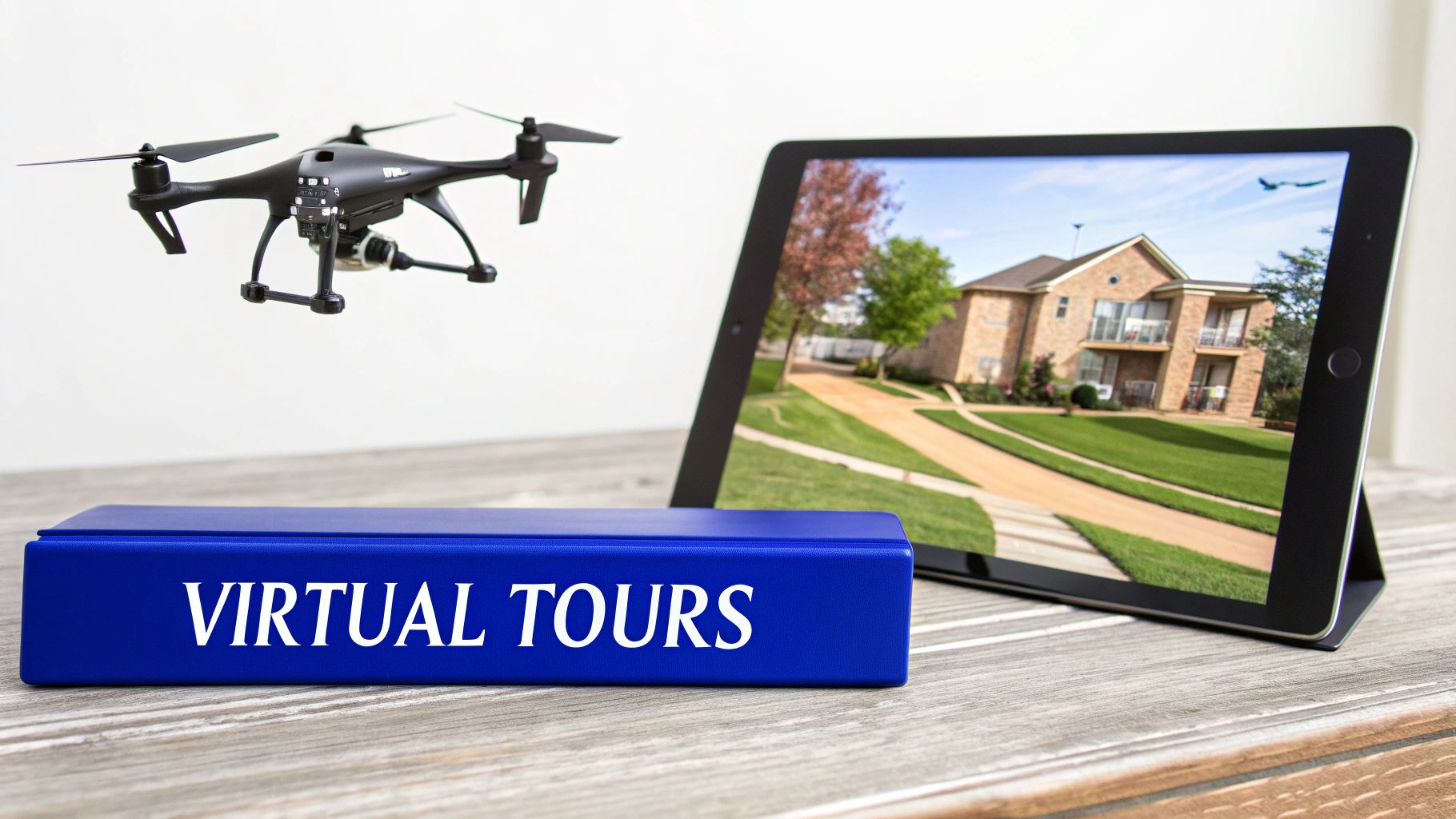 An aerial drone shot of a beautiful home, showcasing the property and its surroundings.
