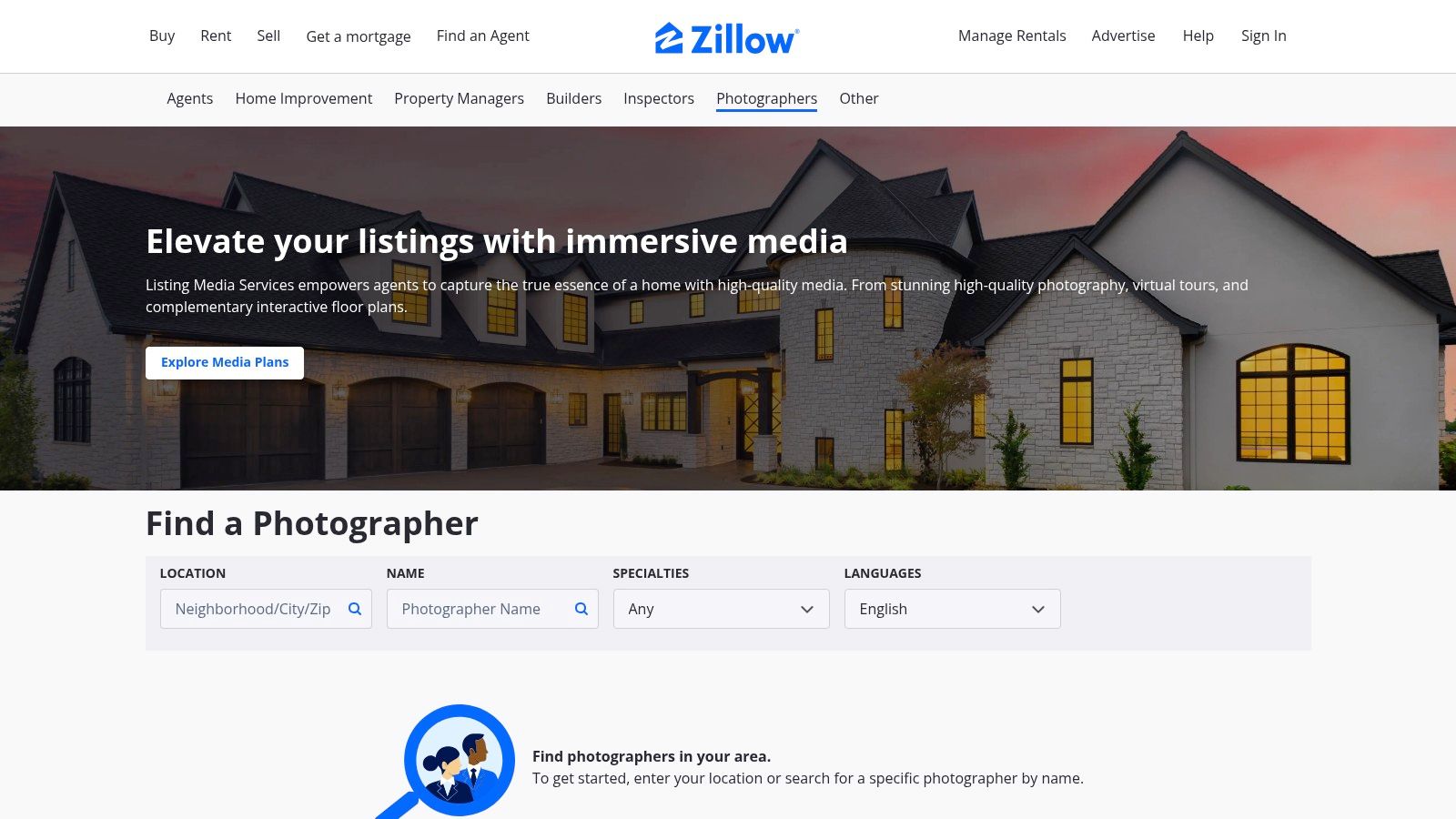 Zillow Photographer Directory