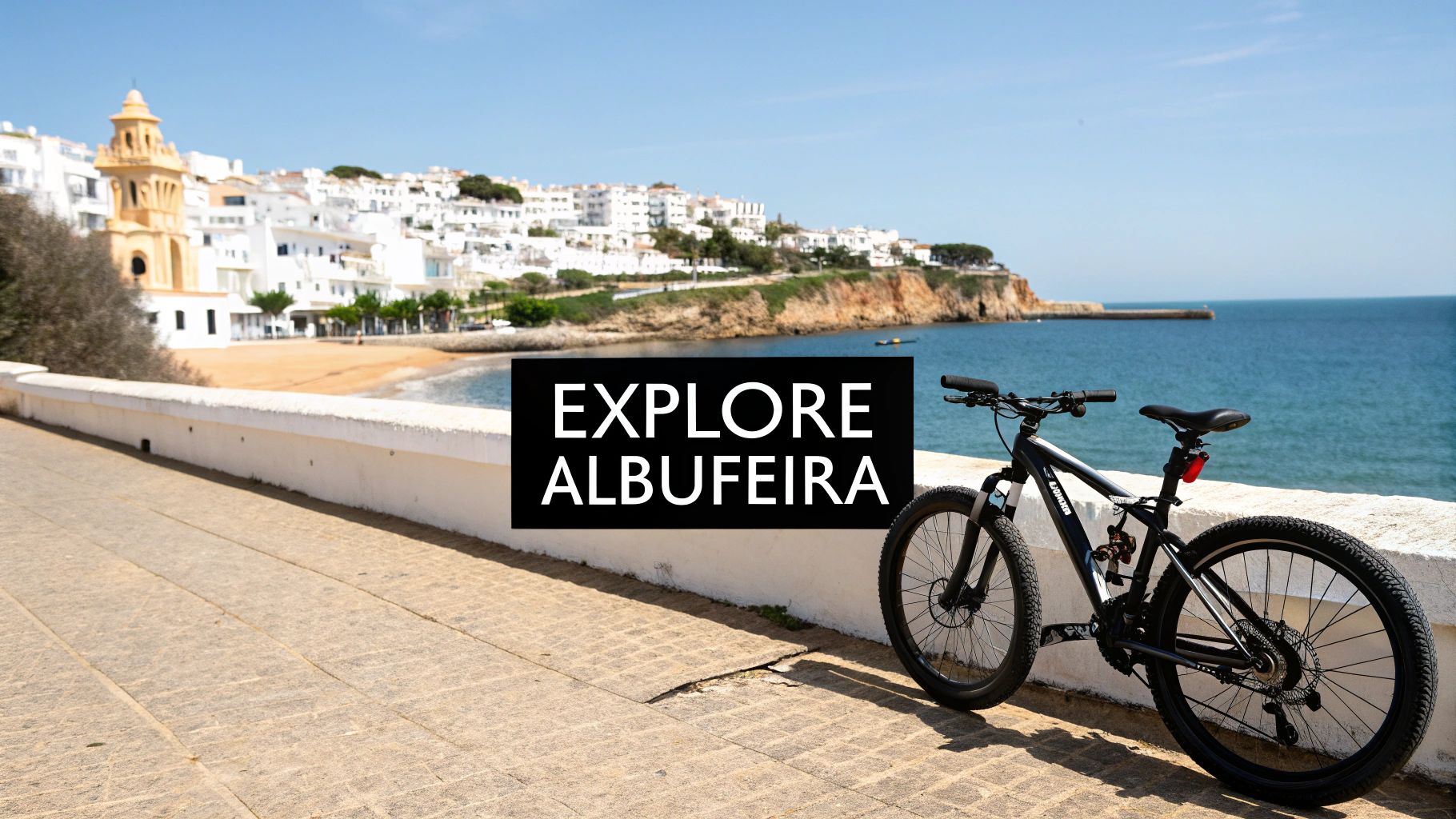 Cyclists enjoying a sunny day along the Albufeira coastline