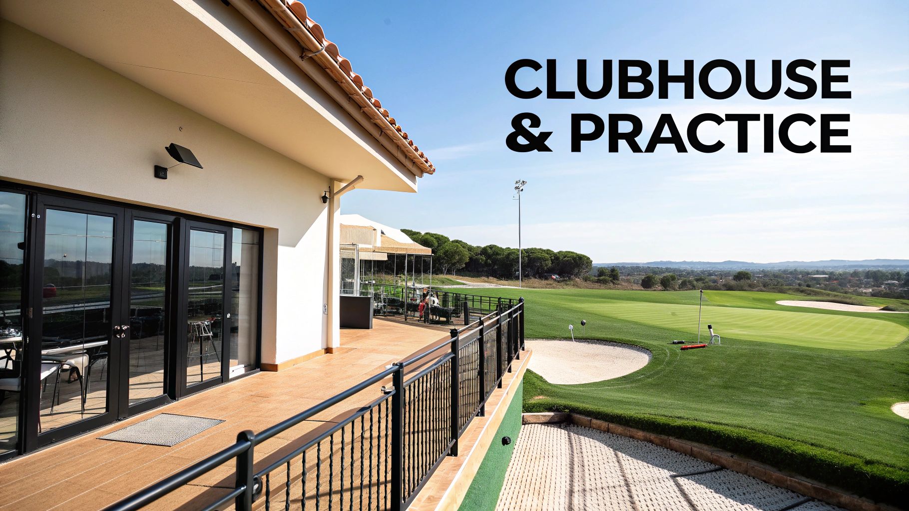 Couple relaxing at a golf course clubhouse