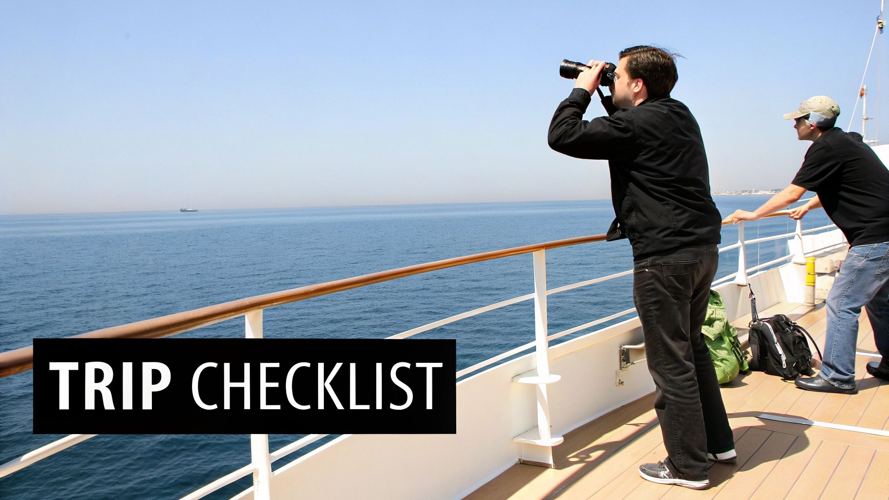 Woman using binoculars on a boat trip in the Algarve