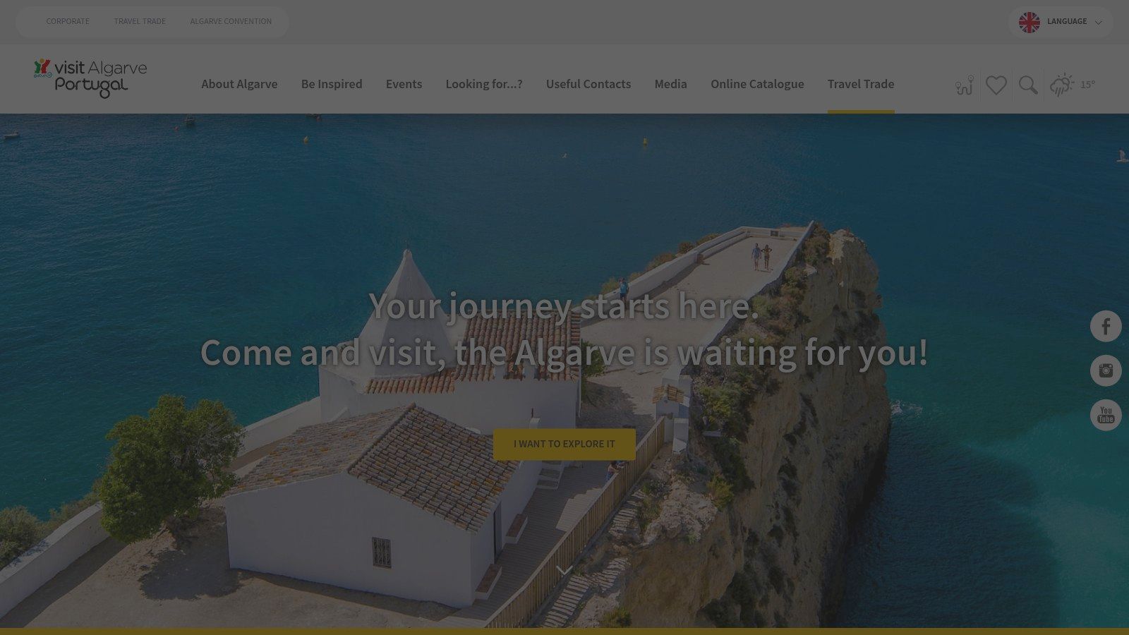 The stunning Algarve coastline as featured on the Visit Algarve website.