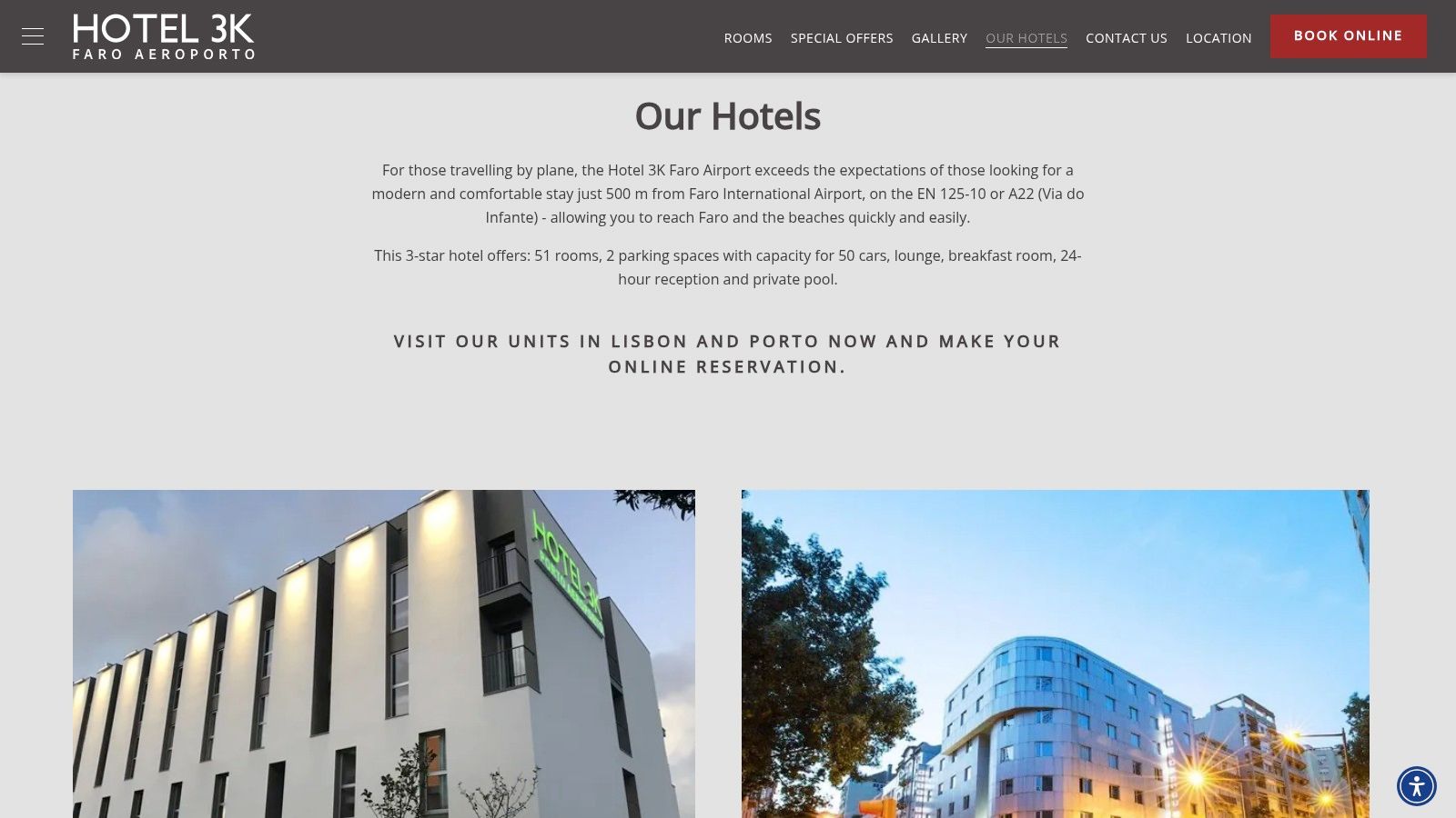Hotel 3K Faro Aeroporto – Official site