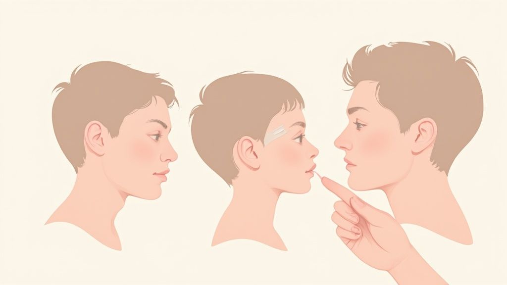 A happy baby wearing EarFix correctors while sleeping peacefully.