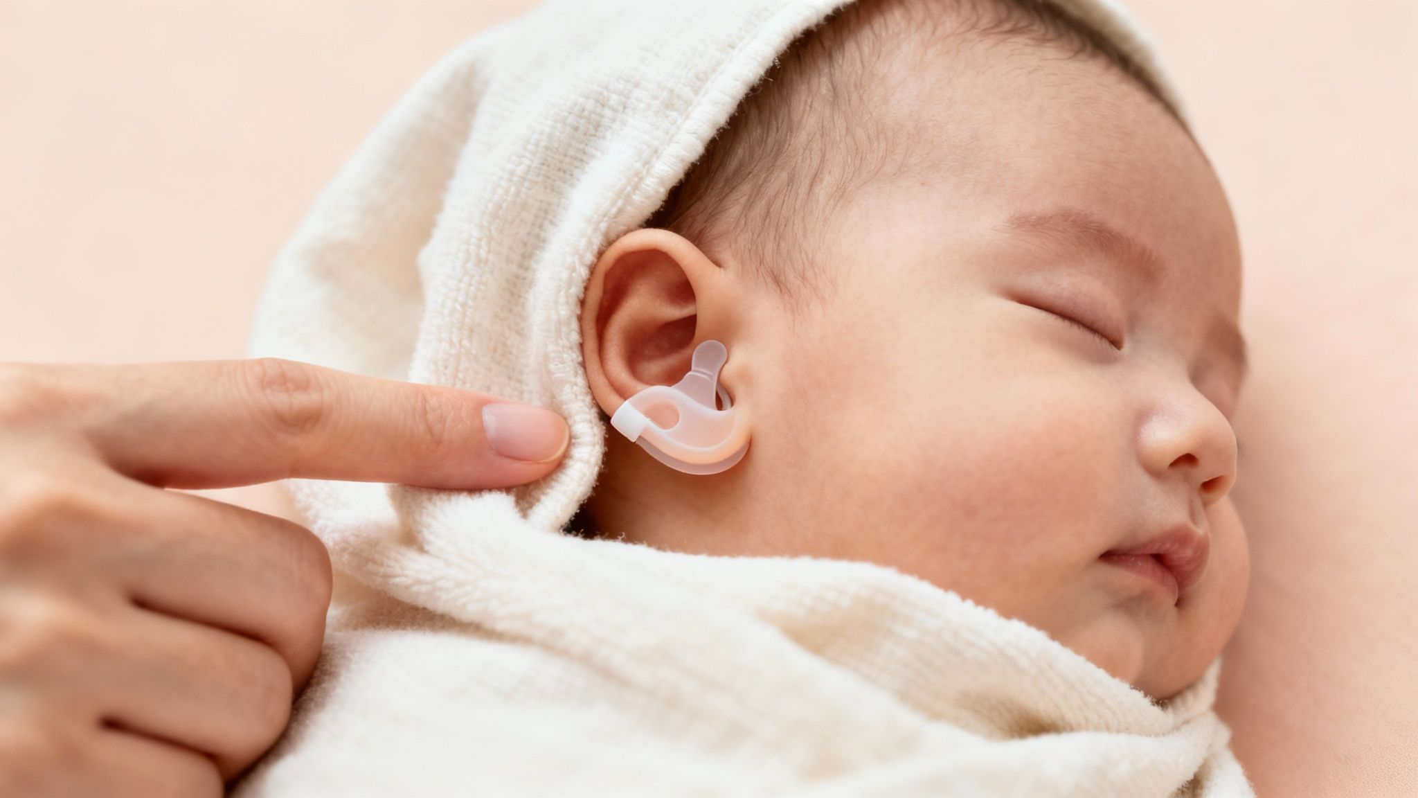 An infant sleeping peacefully, highlighting the gentle nature of baby ear correction.