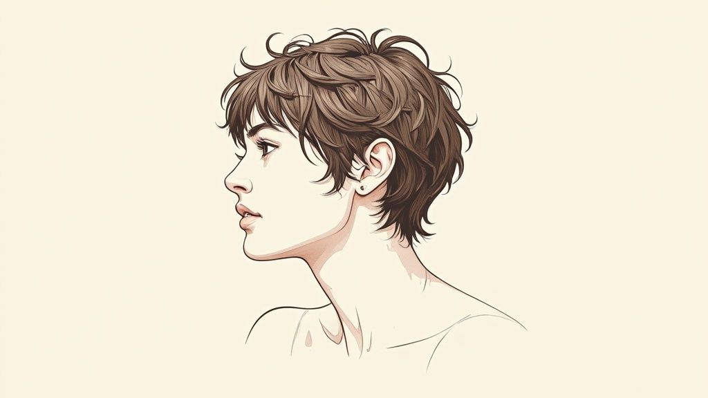 Shag Cut with Tousled Texture and Long Bangs