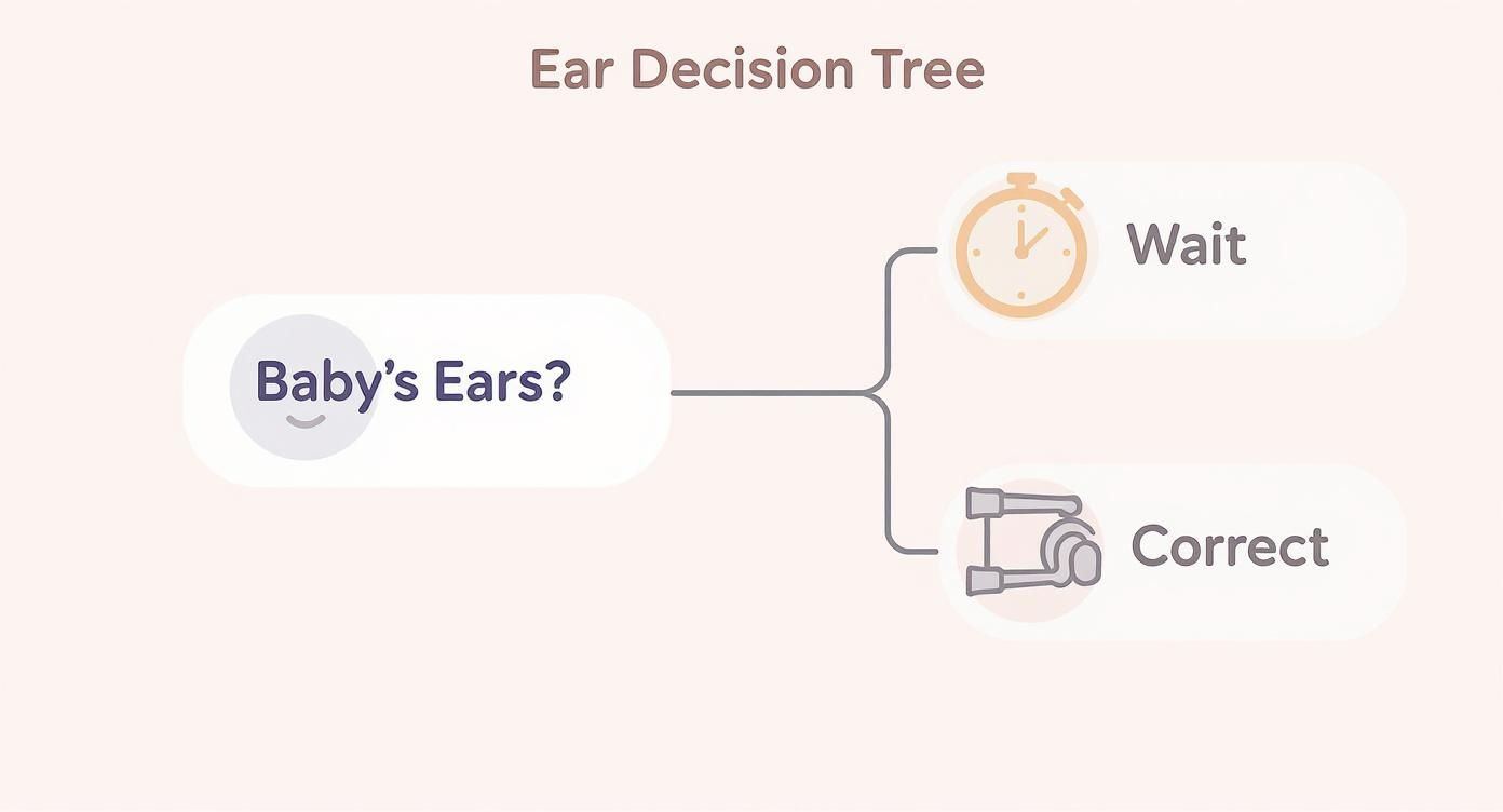 Infographic about newborn ears stick out