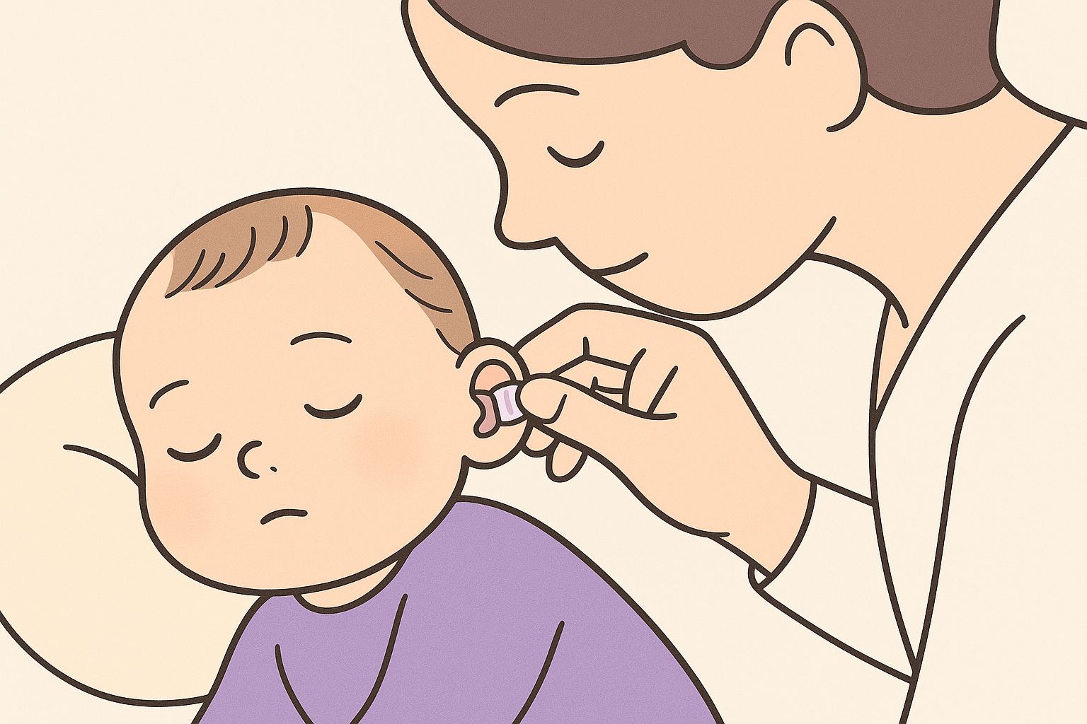 A happy baby looking comfortable, illustrating the gentle nature of baby ear correctors.