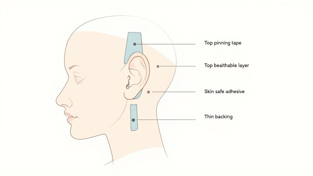 EarFix corrector on skin
