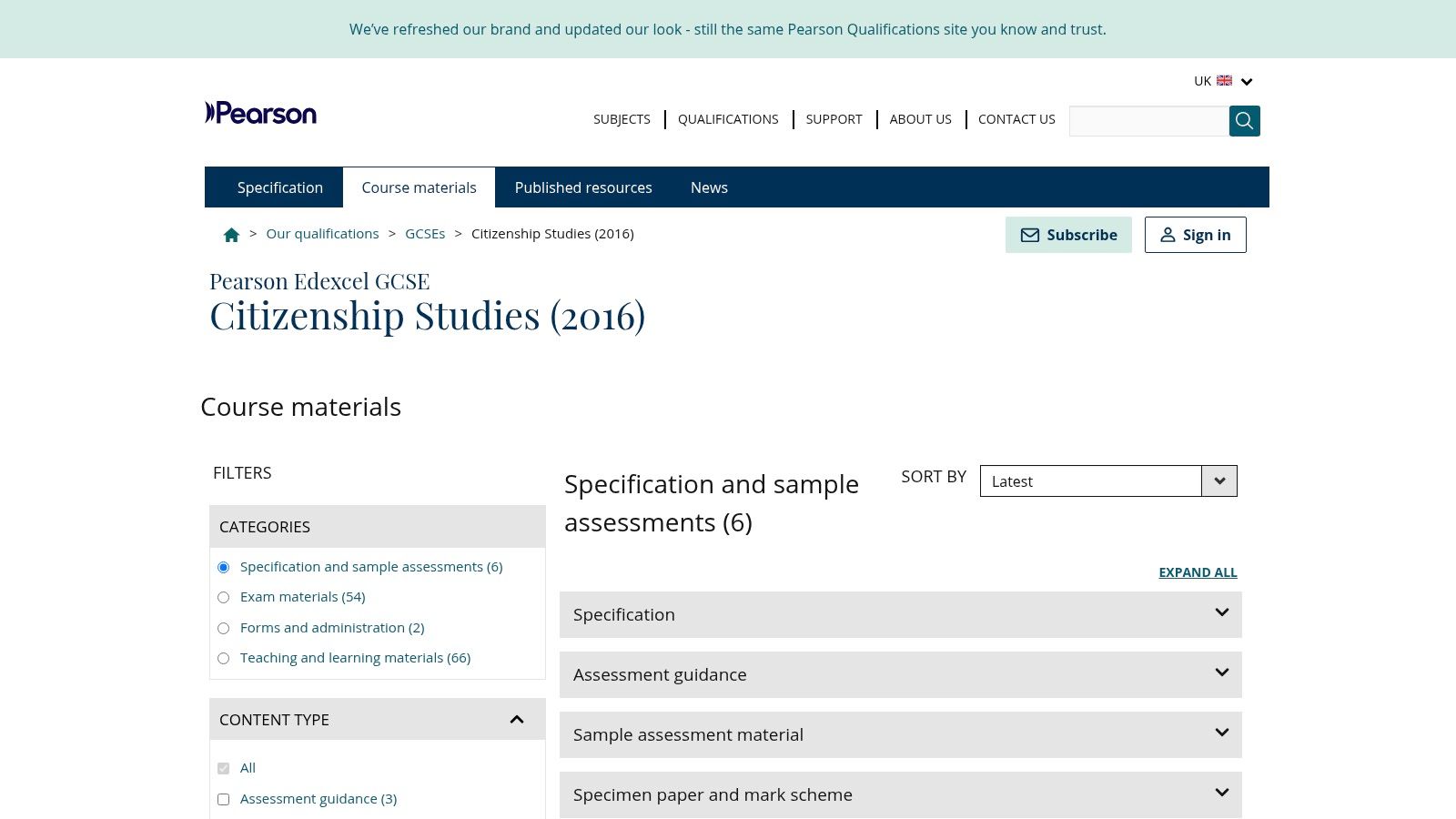 Pearson Qualifications – Edexcel GCSE Citizenship Studies (official)