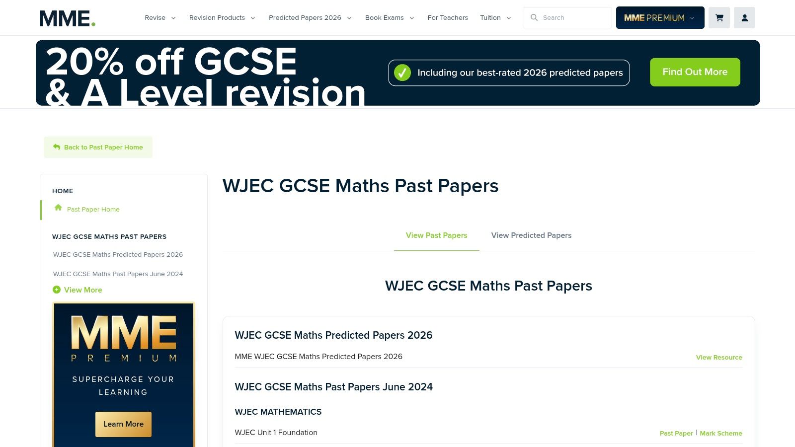 MME Revise (Maths Made Easy) – WJEC past &amp; predicted papers