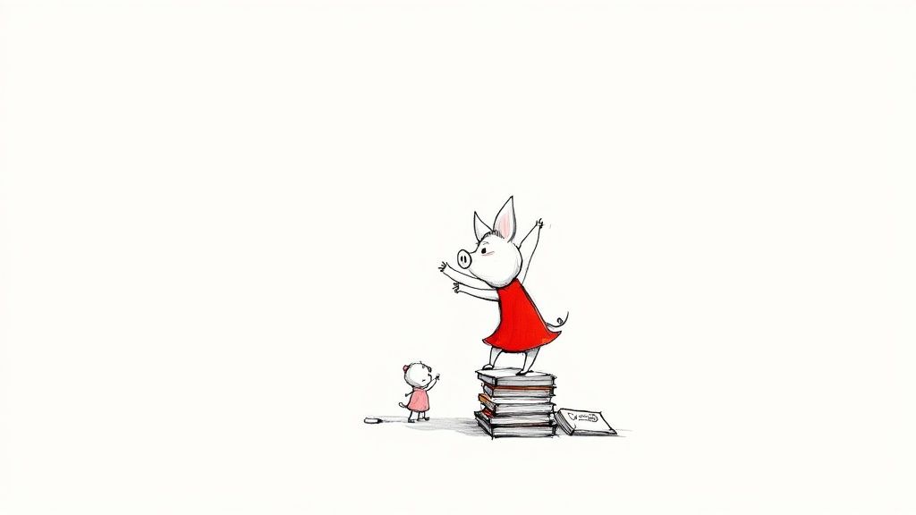 Screenshot from https://en.wikipedia.org/wiki/Olivia_(fictional_pig)