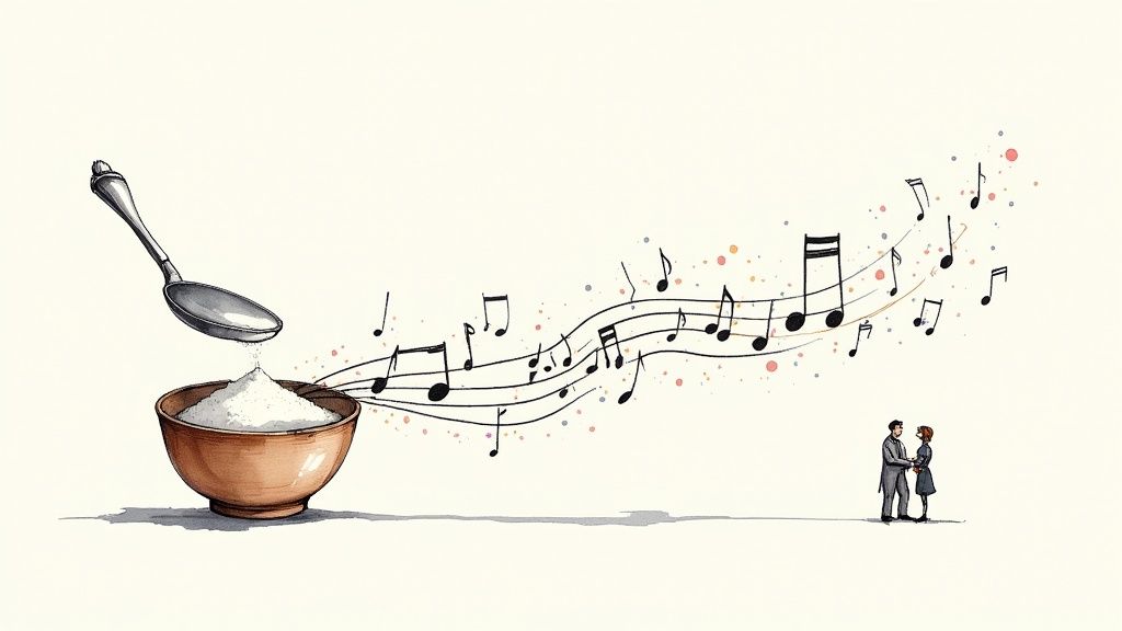 Julie Andrews as Mary Poppins singing with animated birds.