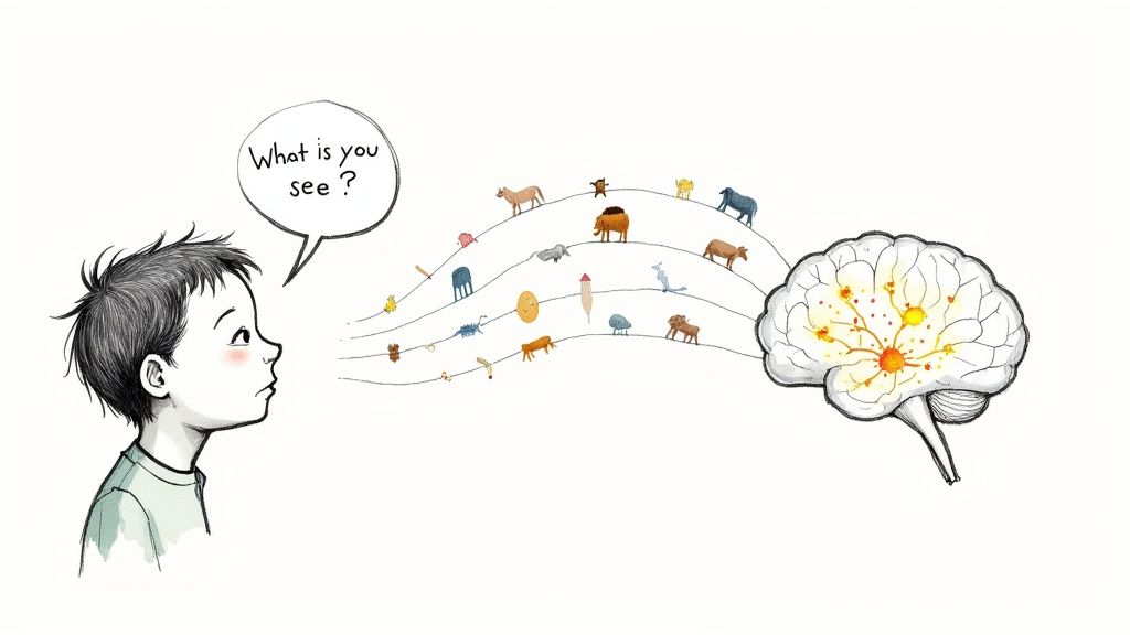 Child reading Brown Bear Brown Bear What Do You See?