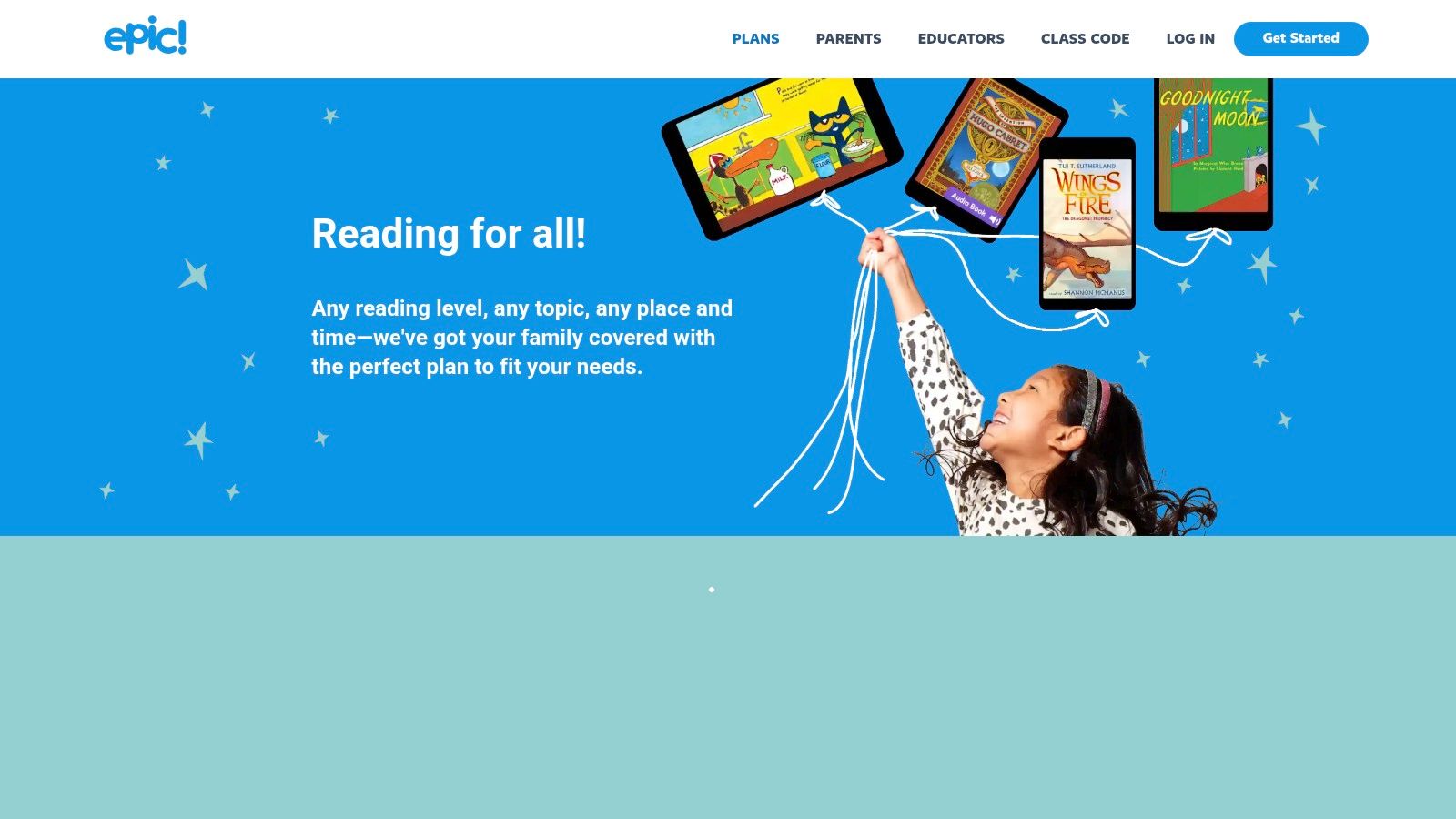 Epic – Kids’ digital reading subscription (ages ~12 and under)
